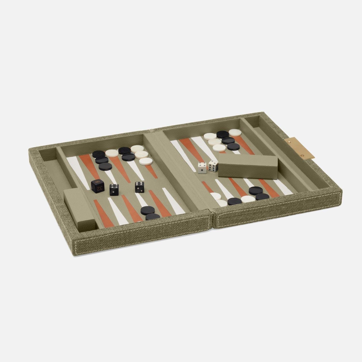 Pigeon and Poodle - PP006974 - Preston Backgammon Game Set - Preston - Dark Green Cotton Jute