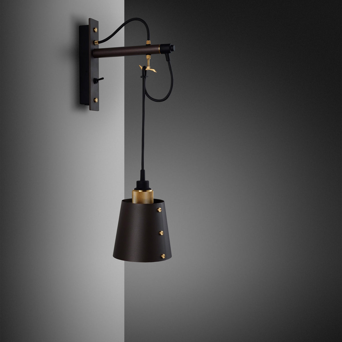 Buster + Punch - NHW-18514 - Hooked Wall Light - Hooked - Graphite / Brass