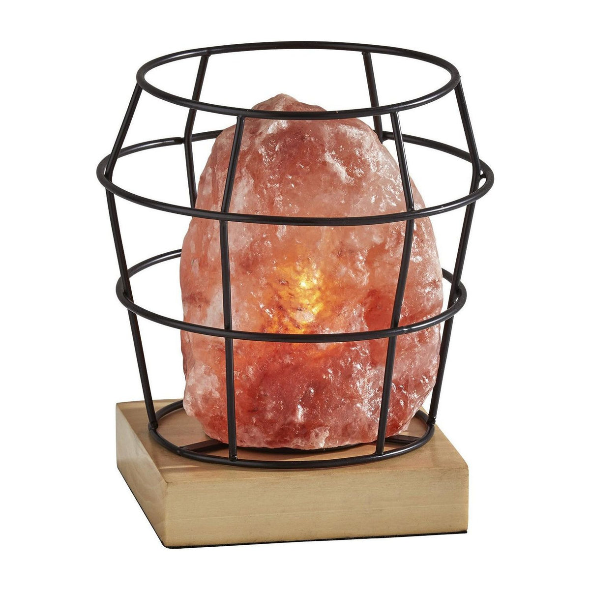 Adesso Home - SL1147-12 - Table Lamp - Faith - Black, Pink Himalayan Salt Rock & Natural Wood