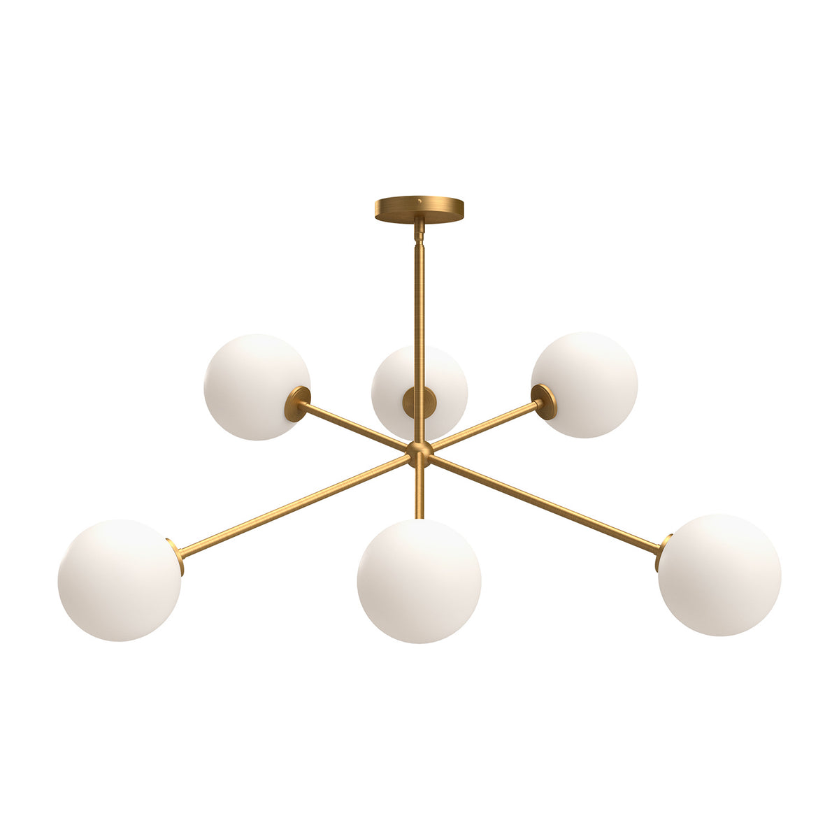 Alora Canada - CH549640AGOP - Six Light Chandelier - Cassia - Aged Gold/Opal Matte Glass