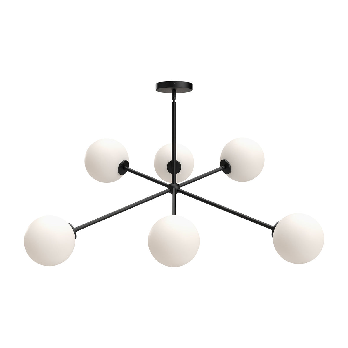 Alora Canada - CH549640MBOP - Six Light Chandelier - Cassia - Matte Black/Opal Matte Glass