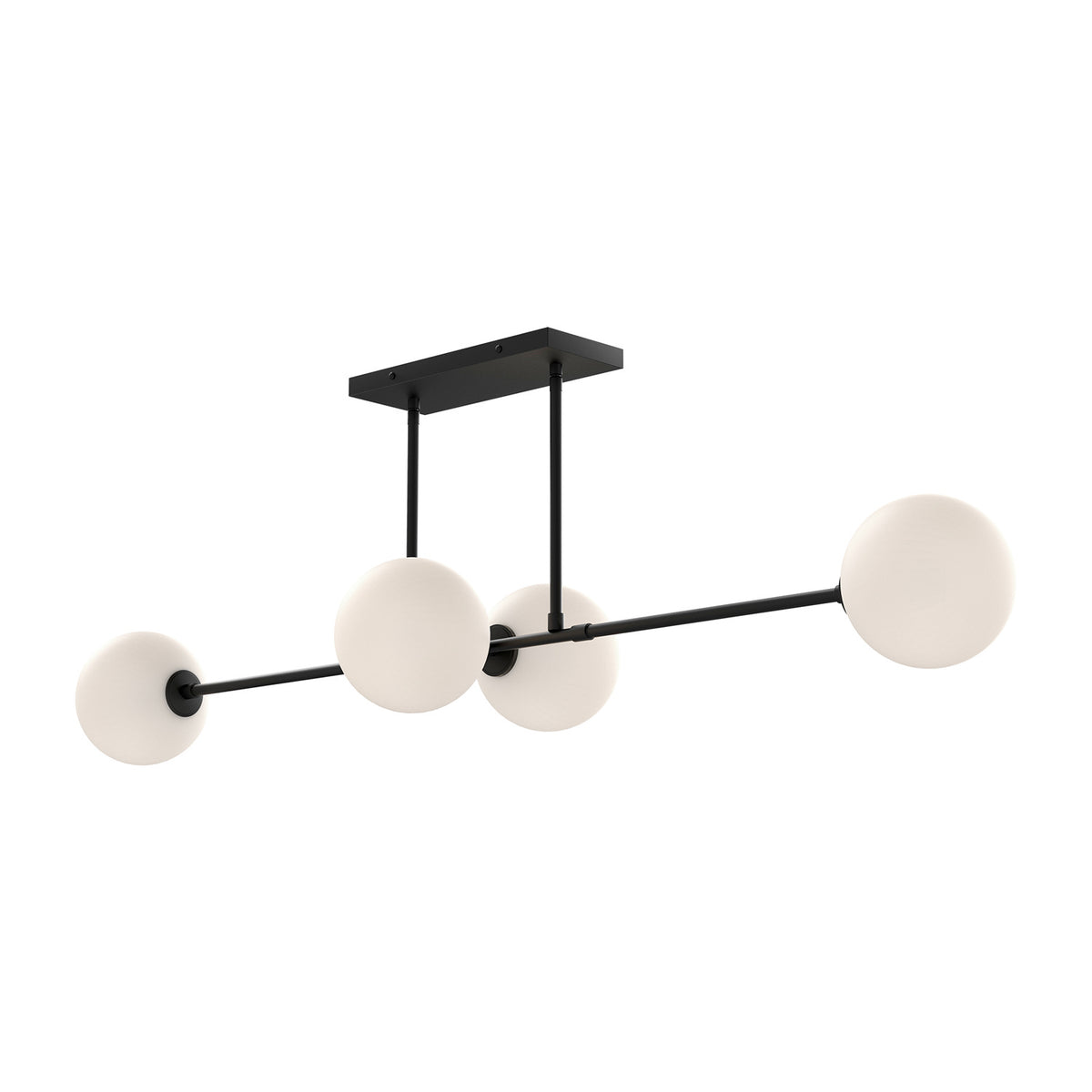 Alora Canada - LP549448MBOP - Four Light Linear Pendant - Cassia - Matte Black/Opal Matte Glass