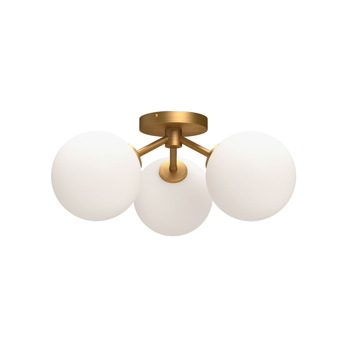 Alora Canada - SF549315AGOP - Three Light Semi-Flush Mount - Cassia - Aged Gold/Opal Matte Glass