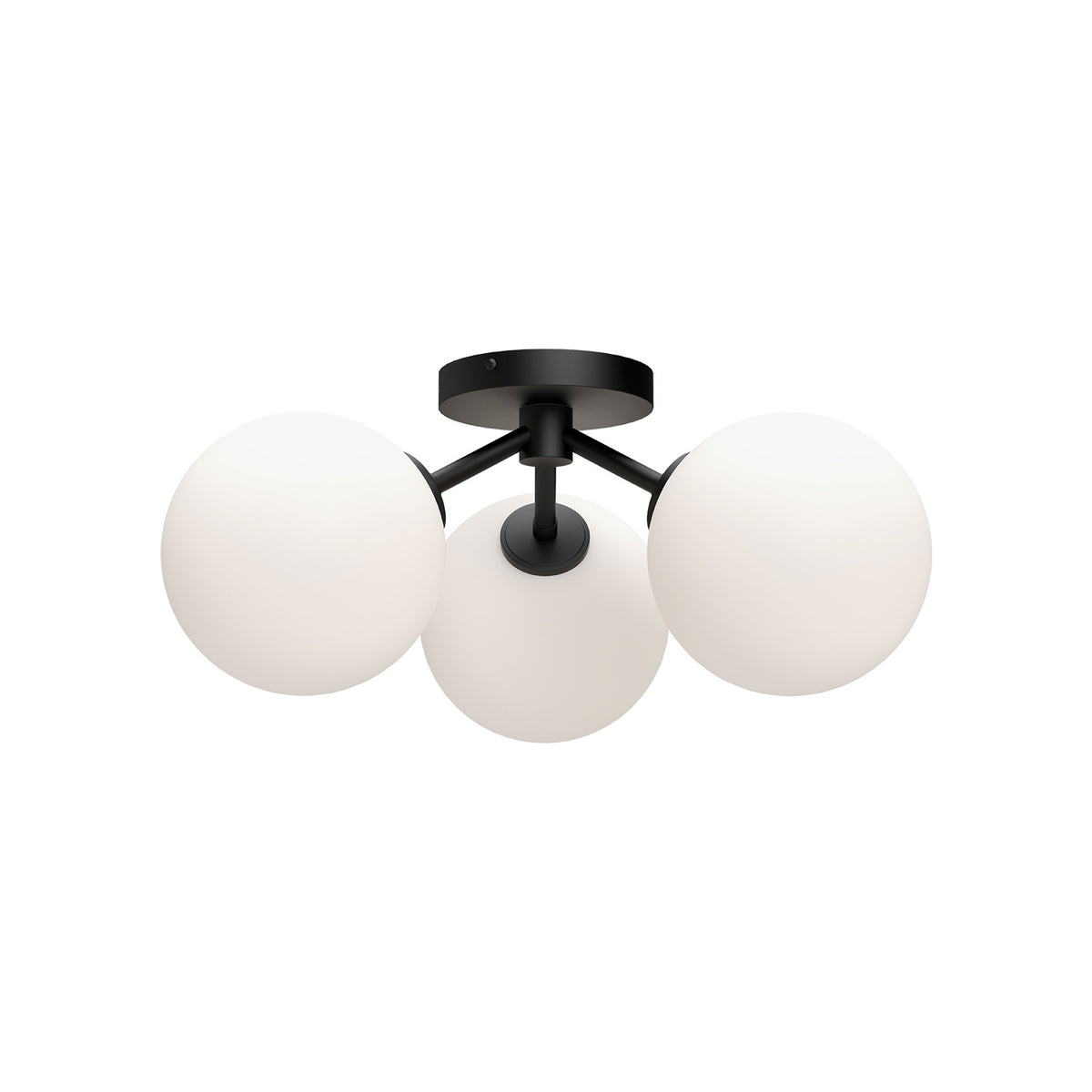 Alora Canada - SF549315MBOP - Three Light Semi-Flush Mount - Cassia - Matte Black/Opal Matte Glass