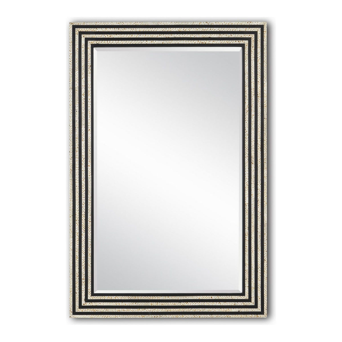 Currey and Company - 1000-0120 - Mirror - Taurus - White Speckle/Black/Mirror