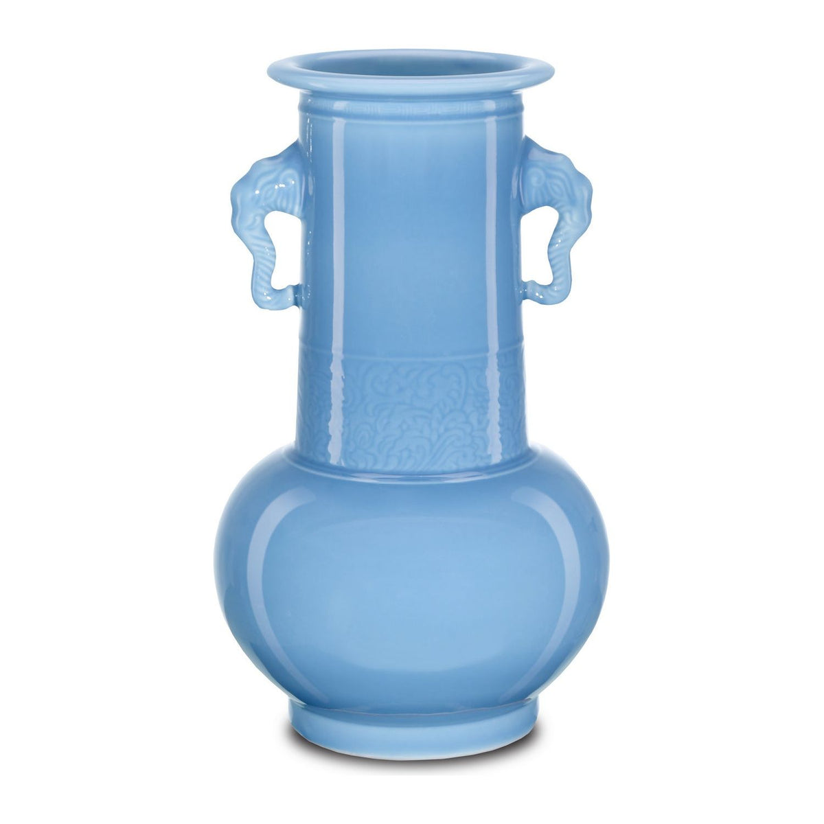 Currey and Company - 1200-0608 - Vase - Sky Blue - Lake Blue