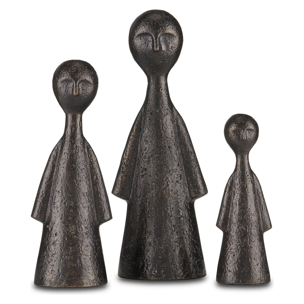 Currey and Company - 1200-0644 - Figure Set of 3 - Ganav - Bronze