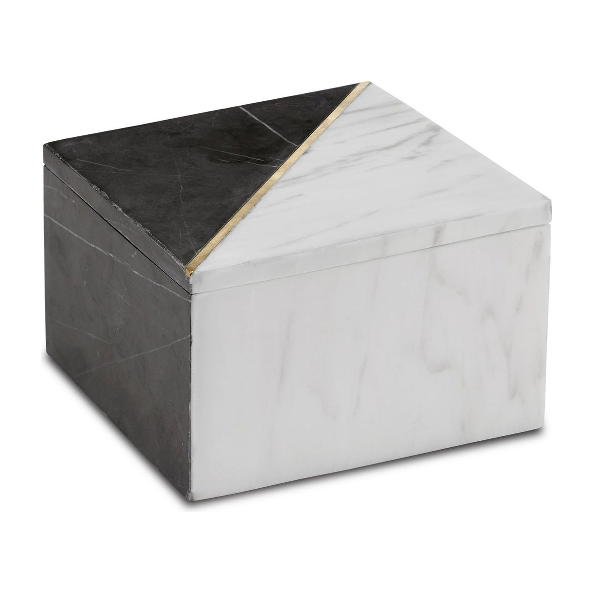 Currey and Company - 1200-0652 - Box - Deena - White/Black/Brass