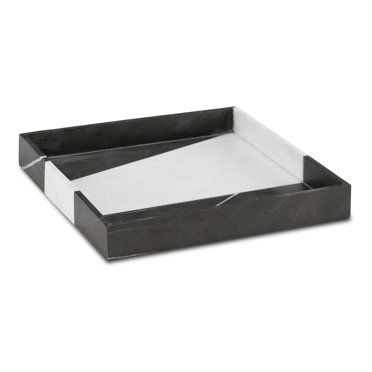 Currey and Company - 1200-0653 - Tray - Sena - Black/White