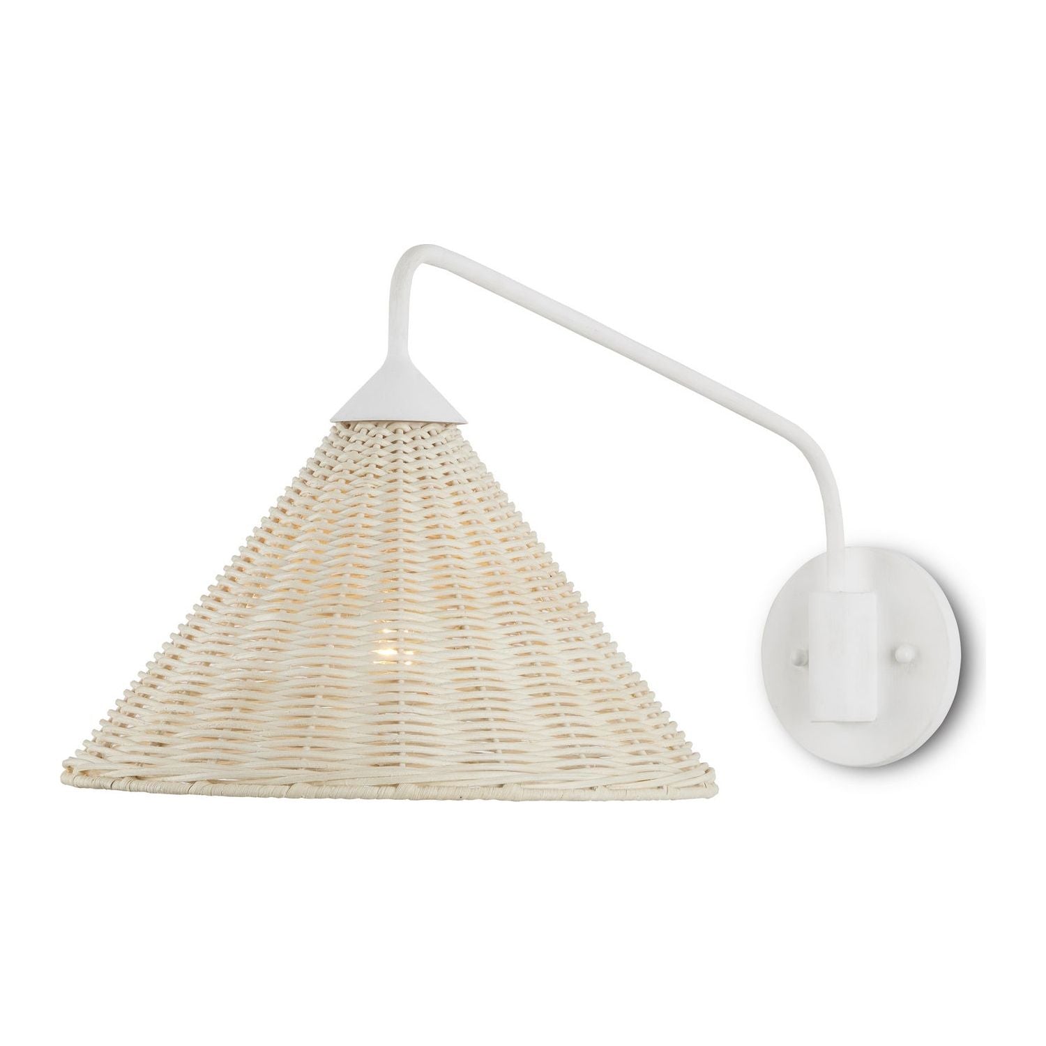 Currey and Company - 5000-0219 - One Light Wall Sconce - Basket - White/Bleached Natural