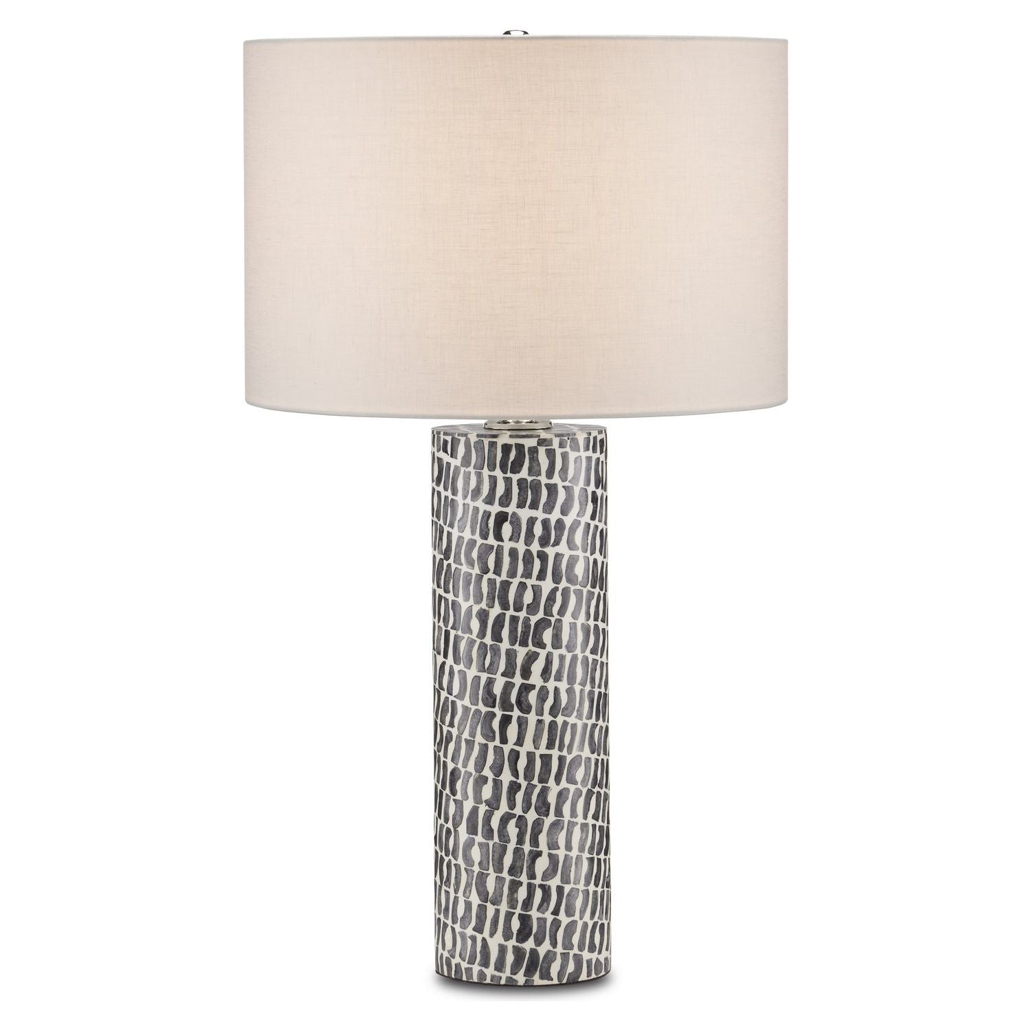 Currey and Company - 6000-0826 - One Light Table Lamp - Charcoal - Gray/White/Polished Nickel