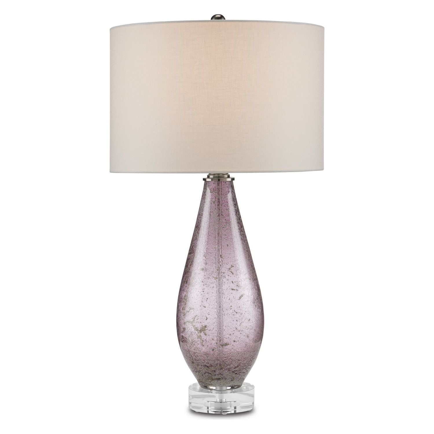 Currey and Company - 6000-0854 - One Light Table Lamp - Optimist - Purple/Clear/Antique Nickel