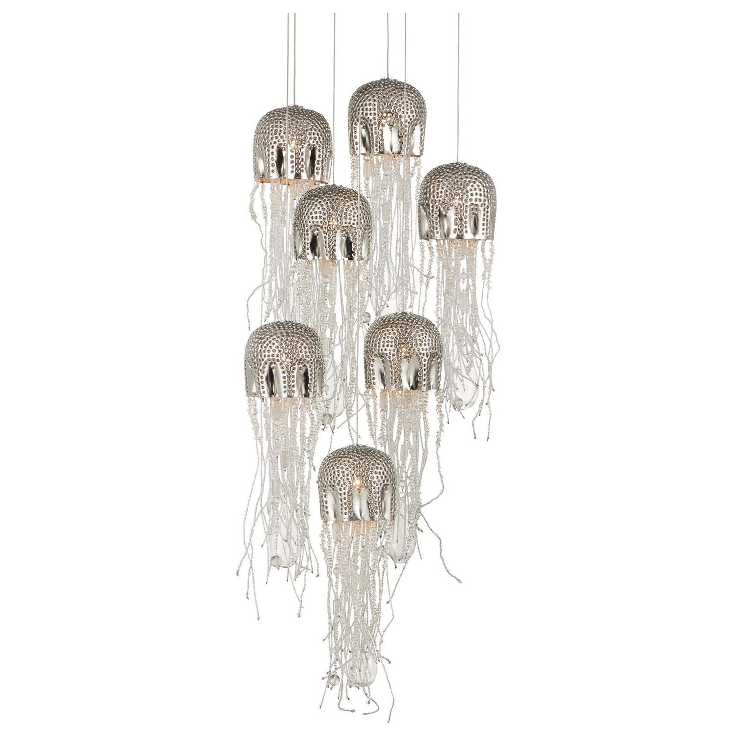 Currey and Company - 9000-1028 - Seven Light Pendant - Medusa - Nickel