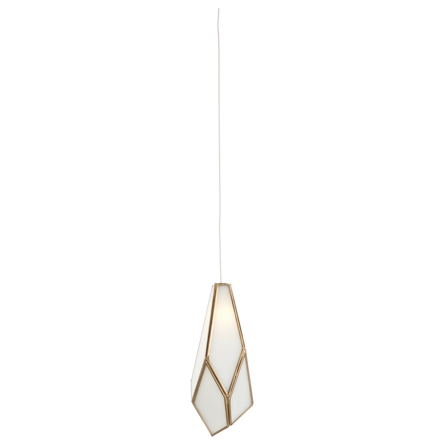 Currey and Company - 9000-1033 - One Light Pendant - Glace - White/Antique Brass