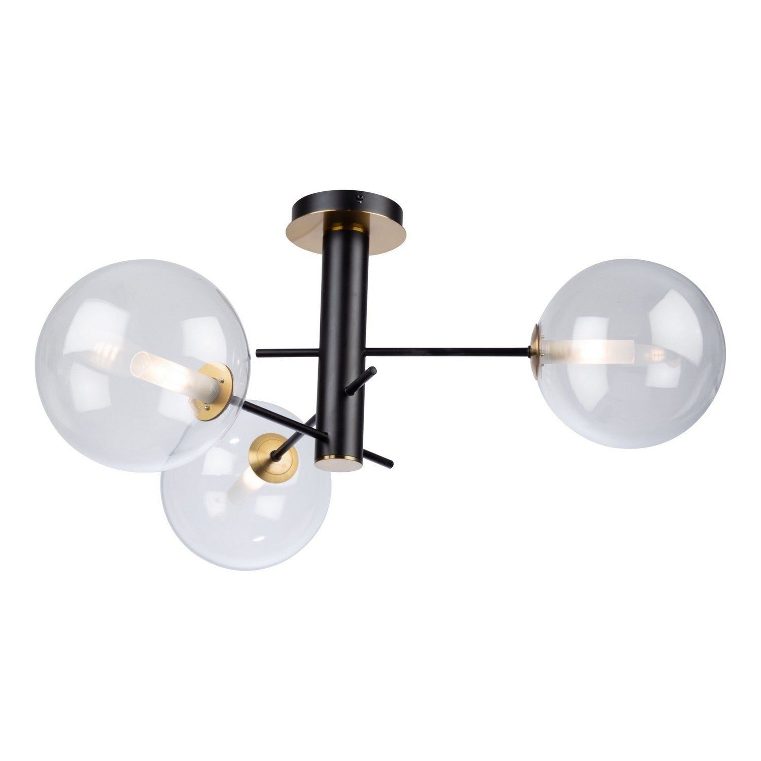 Artcraft Canada - AC11763VB - Three Light Semi-Flush Mount - Aurelia - Matte Black & Brass