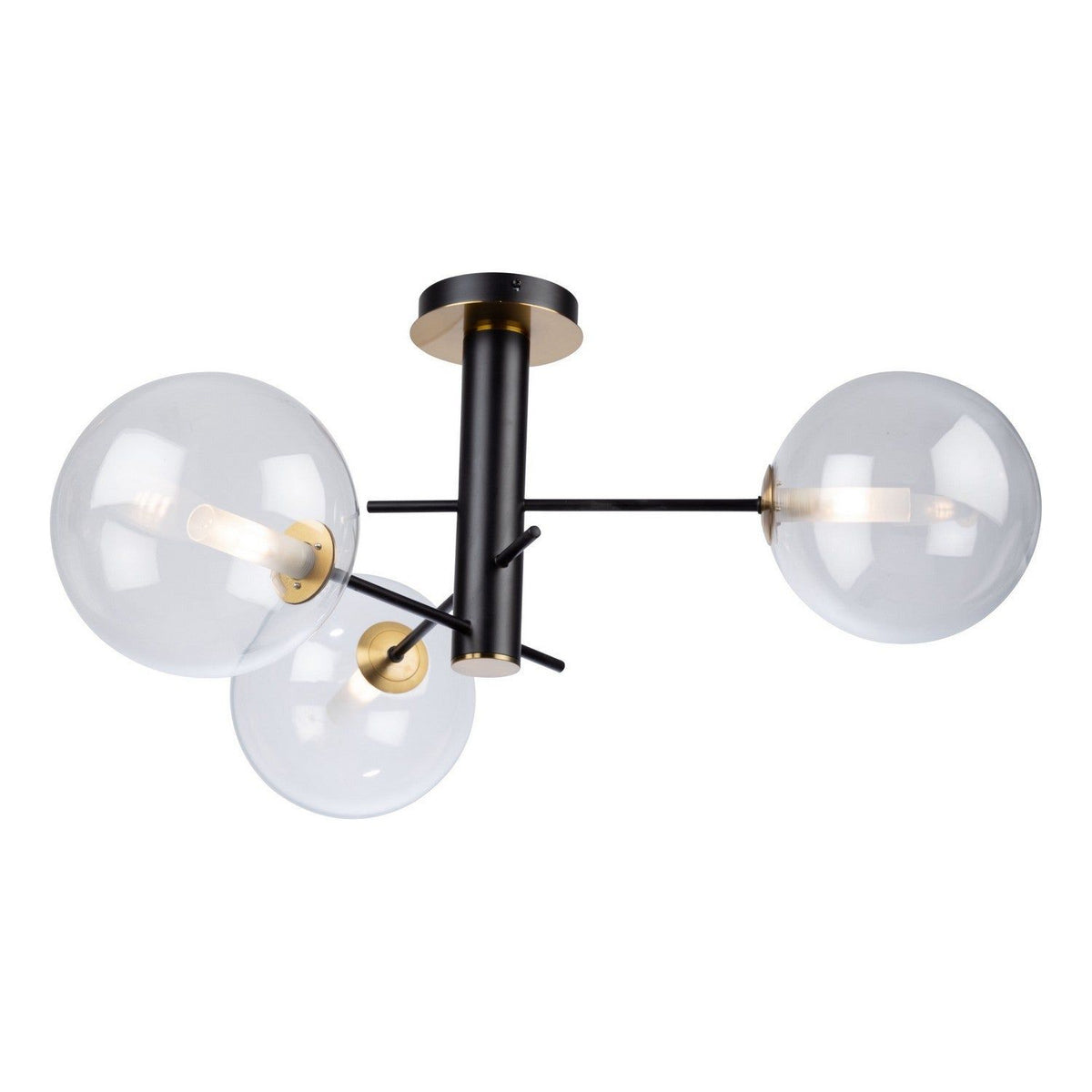 Artcraft Canada - AC11763VB - Three Light Semi-Flush Mount - Aurelia - Matte Black & Brass