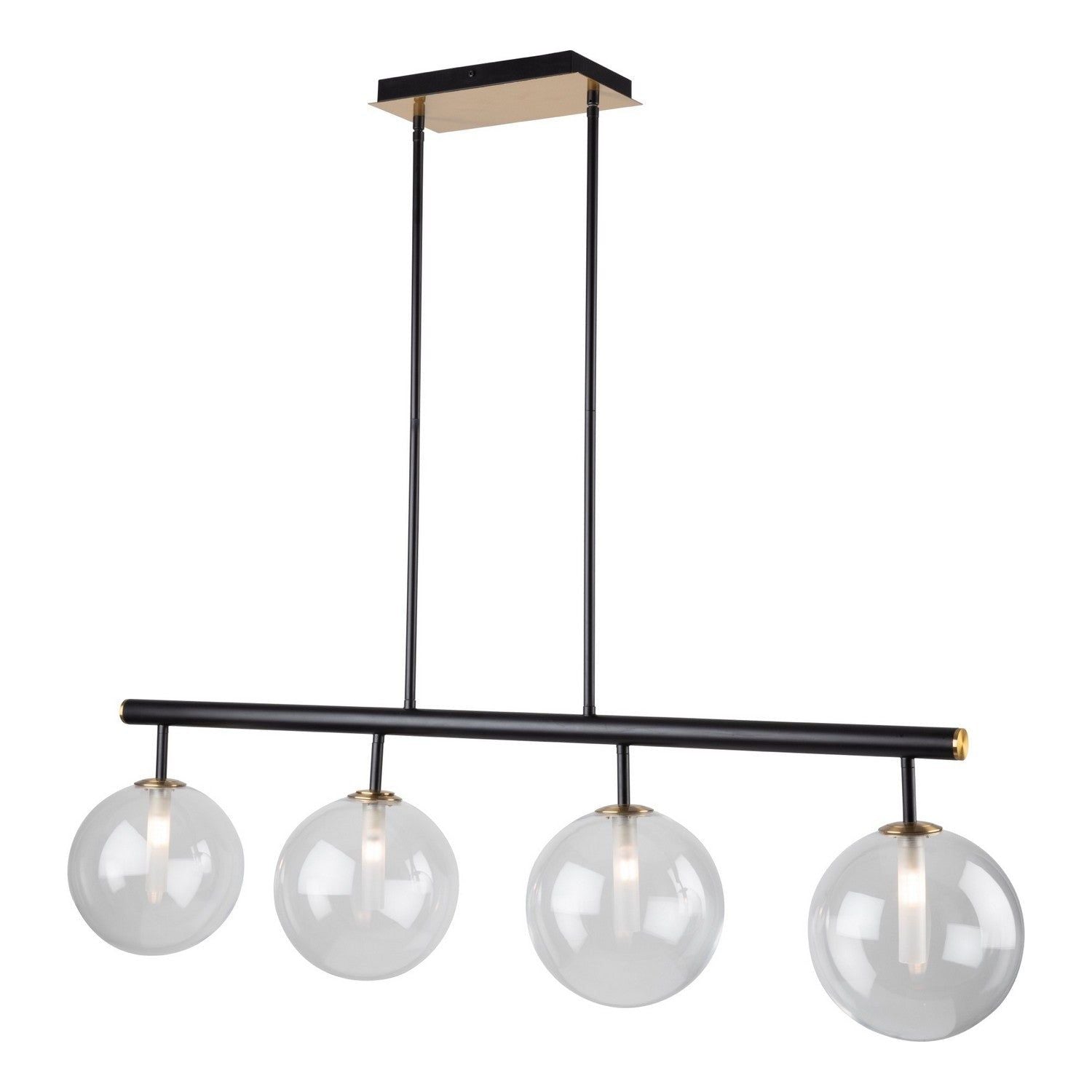 Artcraft Canada - AC11764VB - Four Light Island Pendant - Aurelia - Matte Black & Brass