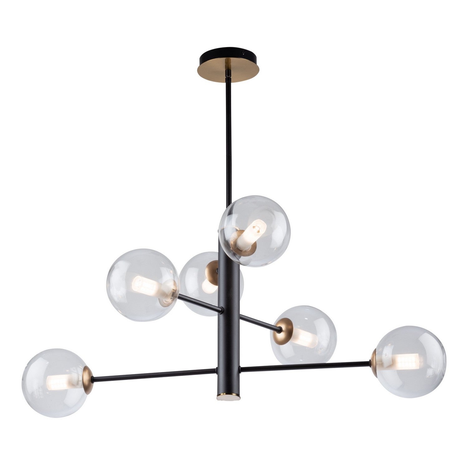 Artcraft Canada - AC11765VB - Six Light Chandelier - Aurelia - Matte Black & Brass