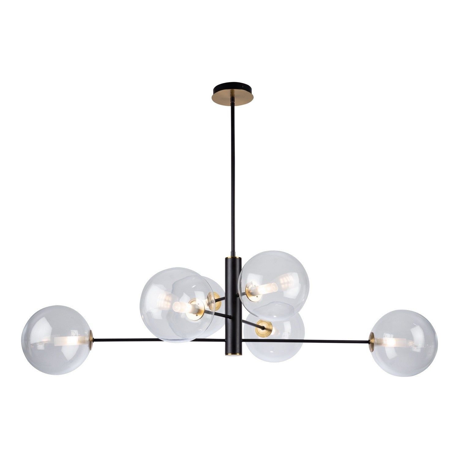 Artcraft Canada - AC11766VB - Six Light Chandelier - Aurelia - Matte Black & Brass