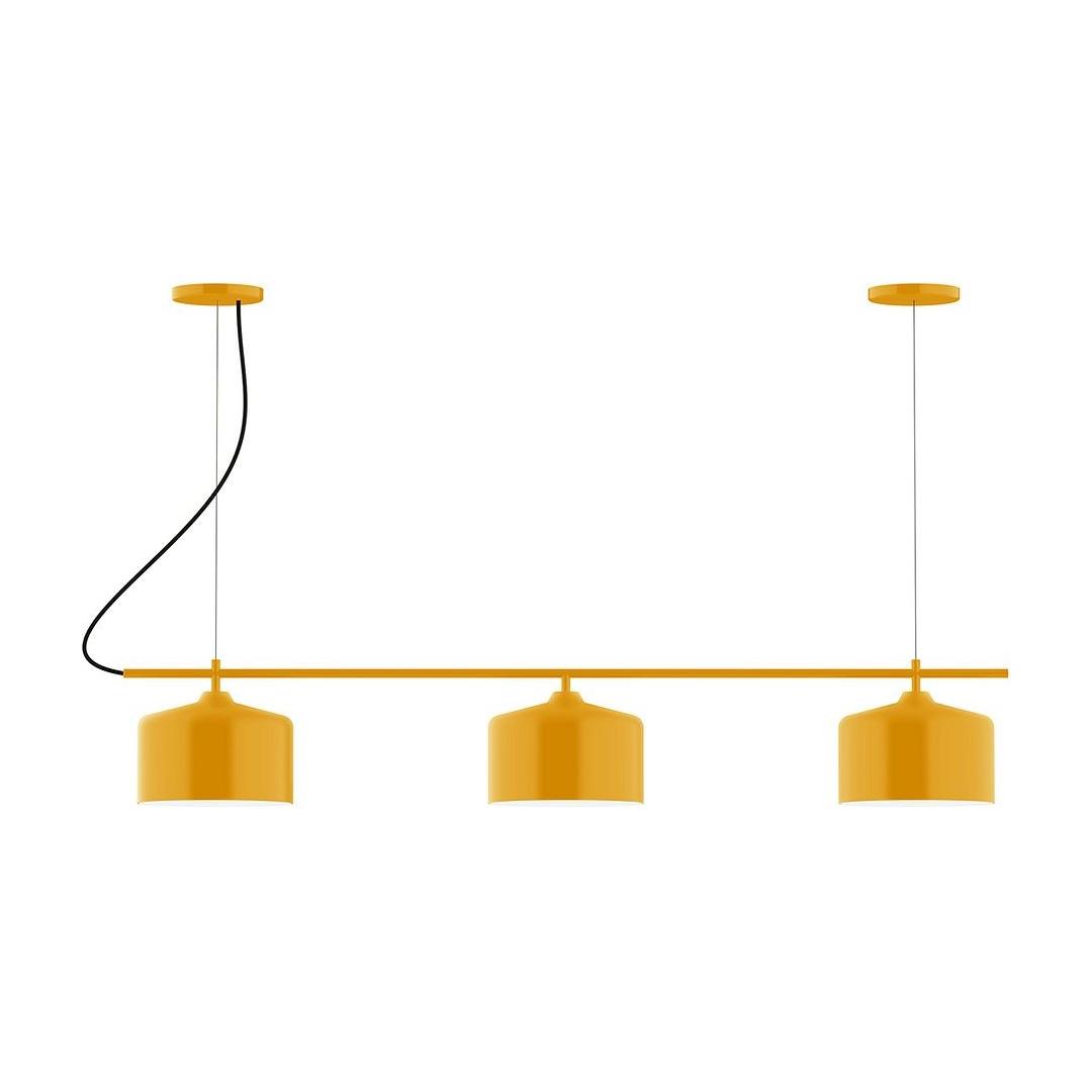 Montclair Light Works - CHA419-21 - Three Light Linear Chandelier - Axis - Bright Yellow