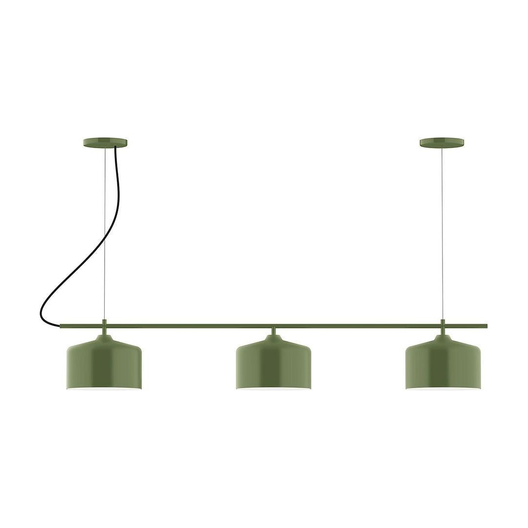 Montclair Light Works - CHA419-22 - Three Light Linear Chandelier - Axis - Fern Green