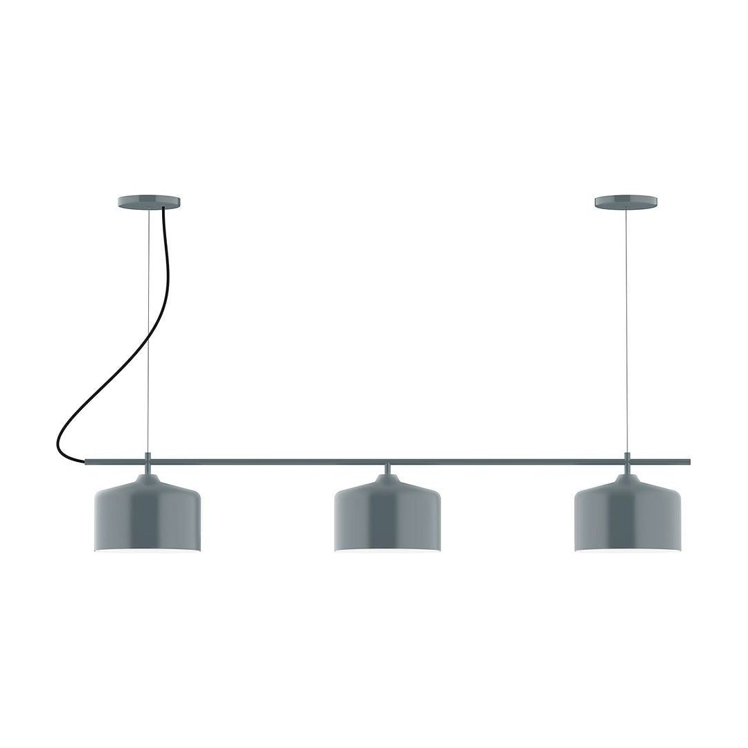 Montclair Light Works - CHA419-40 - Three Light Linear Chandelier - Axis - Slate Gray