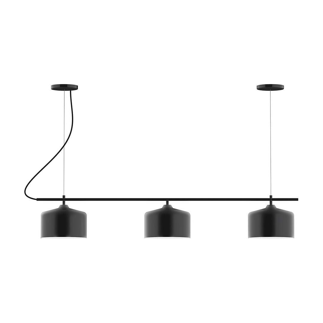 Montclair Light Works - CHA419-41 - Three Light Linear Chandelier - Axis - Black