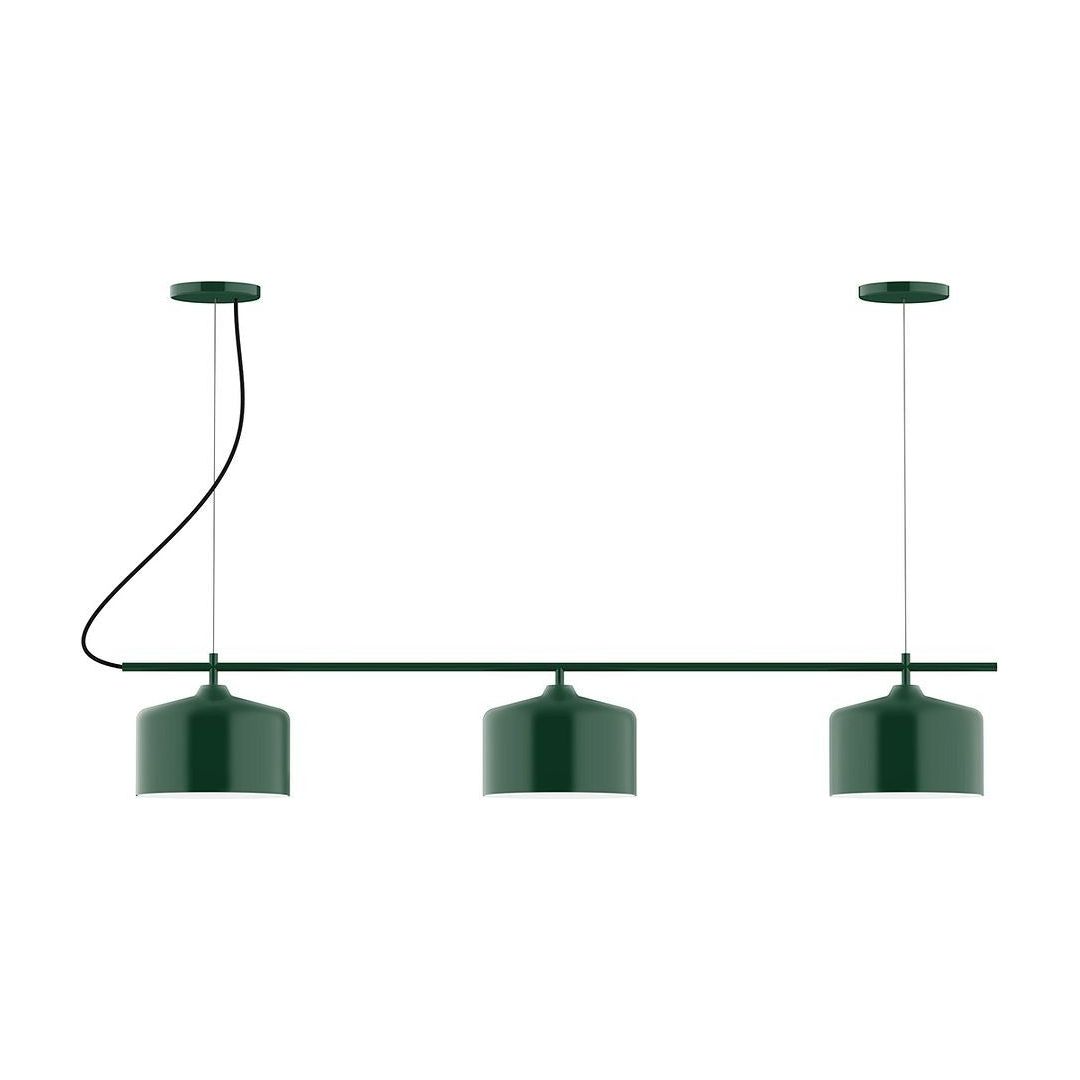 Montclair Light Works - CHA419-42 - Three Light Linear Chandelier - Axis - Forest Green