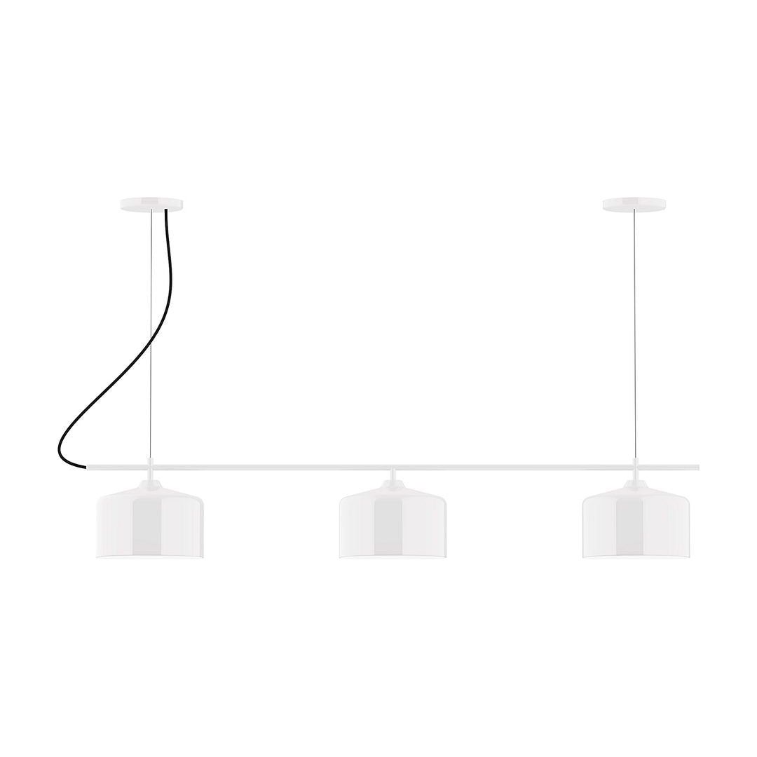 Montclair Light Works - CHA419-44 - Three Light Linear Chandelier - Axis - White