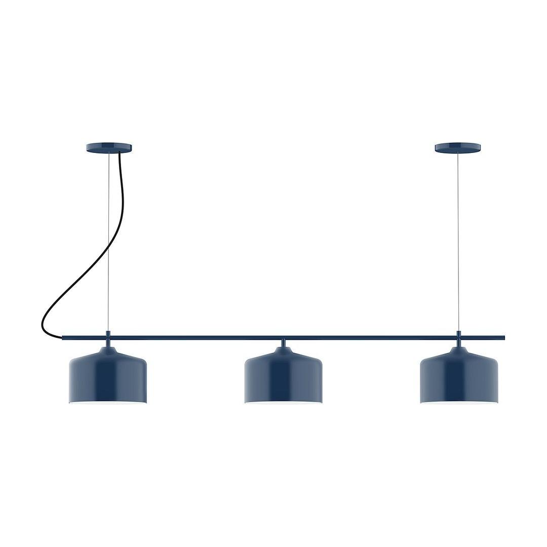 Montclair Light Works - CHA419-50 - Three Light Linear Chandelier - Axis - Navy