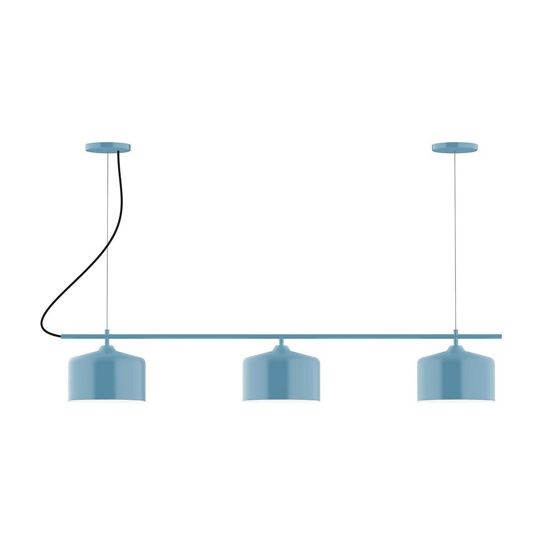 Montclair Light Works - CHA419-54 - Three Light Linear Chandelier - Axis - Light Blue