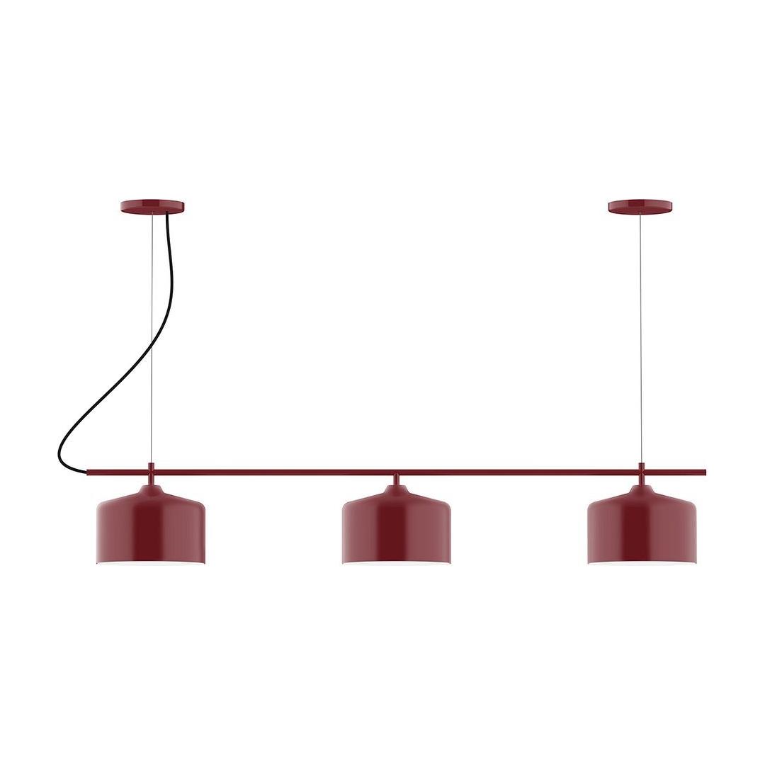 Montclair Light Works - CHA419-55 - Three Light Linear Chandelier - Axis - Barn Red