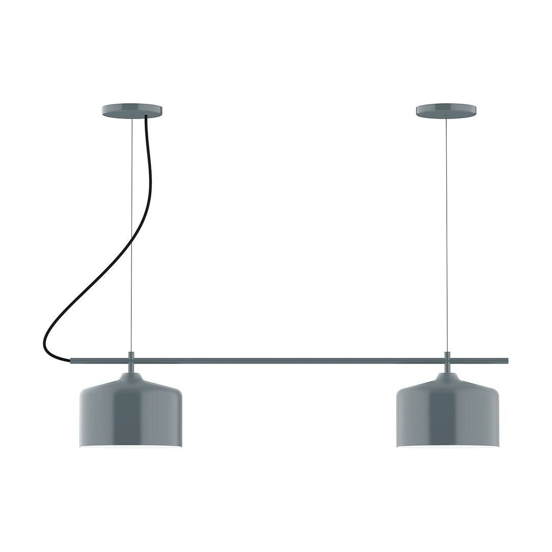 Montclair Light Works - CHB419-40 - Two Light Linear Chandelier - Axis - Slate Gray