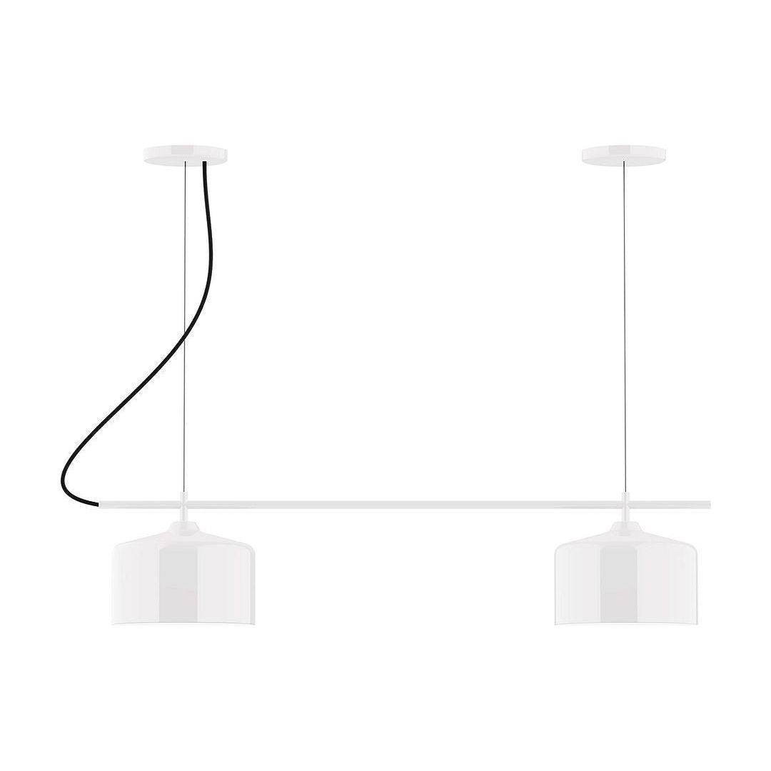 Montclair Light Works - CHB419-44 - Two Light Linear Chandelier - Axis - White