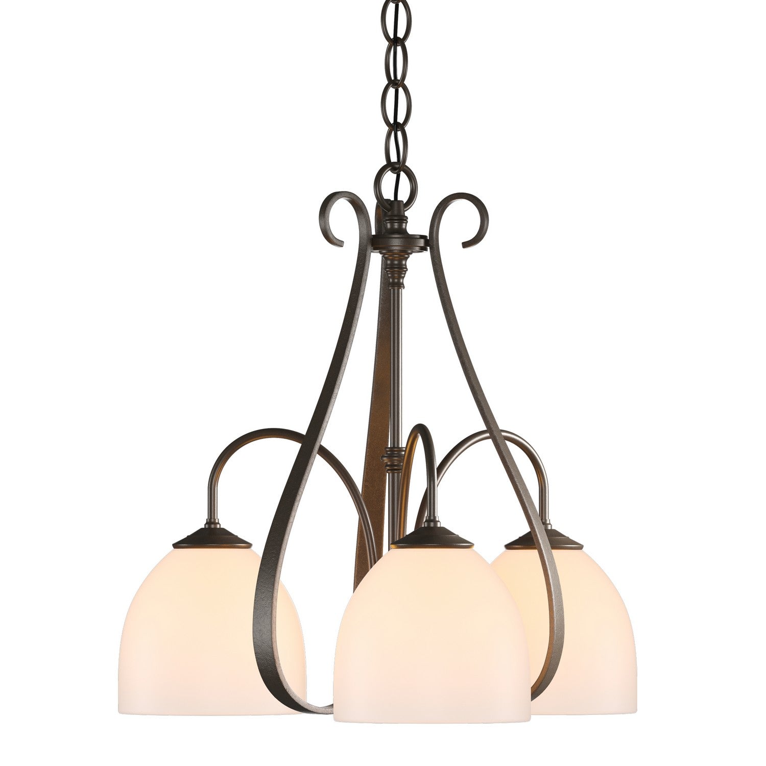 Hubbardton Forge - 101441-SKT-05-GG0001 - Three Light Chandelier - Sweeping Taper - Bronze