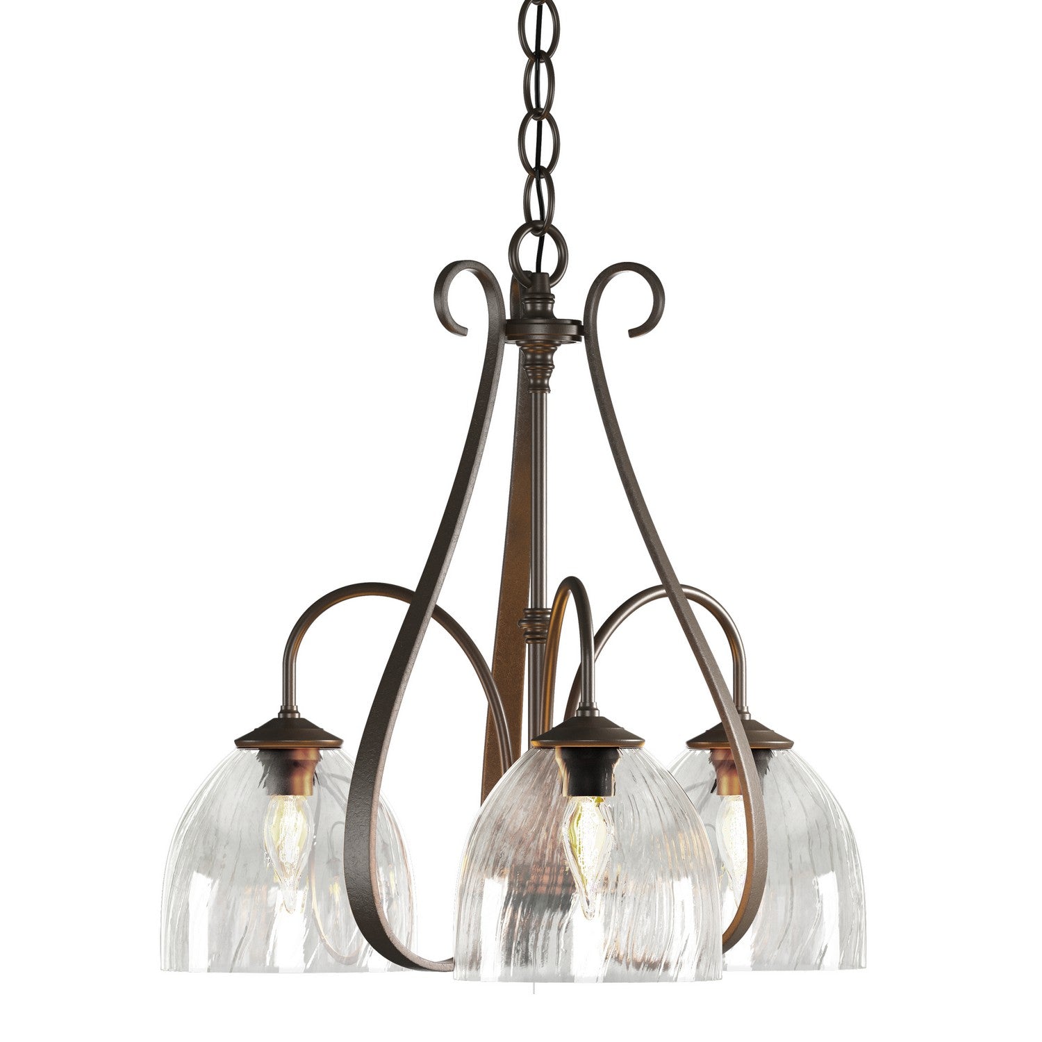 Hubbardton Forge - 101441-SKT-05-LL0001 - Three Light Chandelier - Sweeping Taper - Bronze