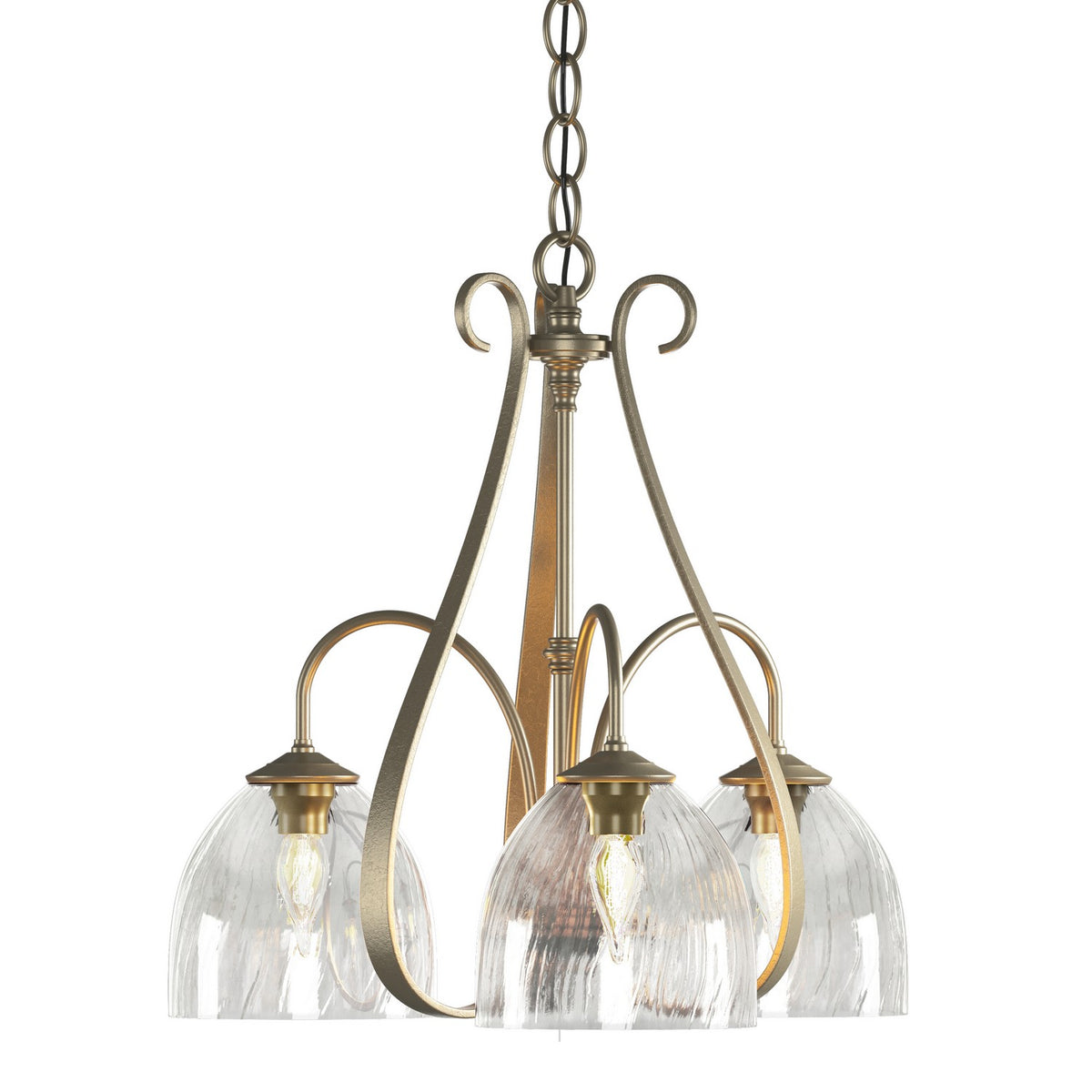 Hubbardton Forge - 101441-SKT-84-LL0001 - Three Light Chandelier - Sweeping Taper - Soft Gold