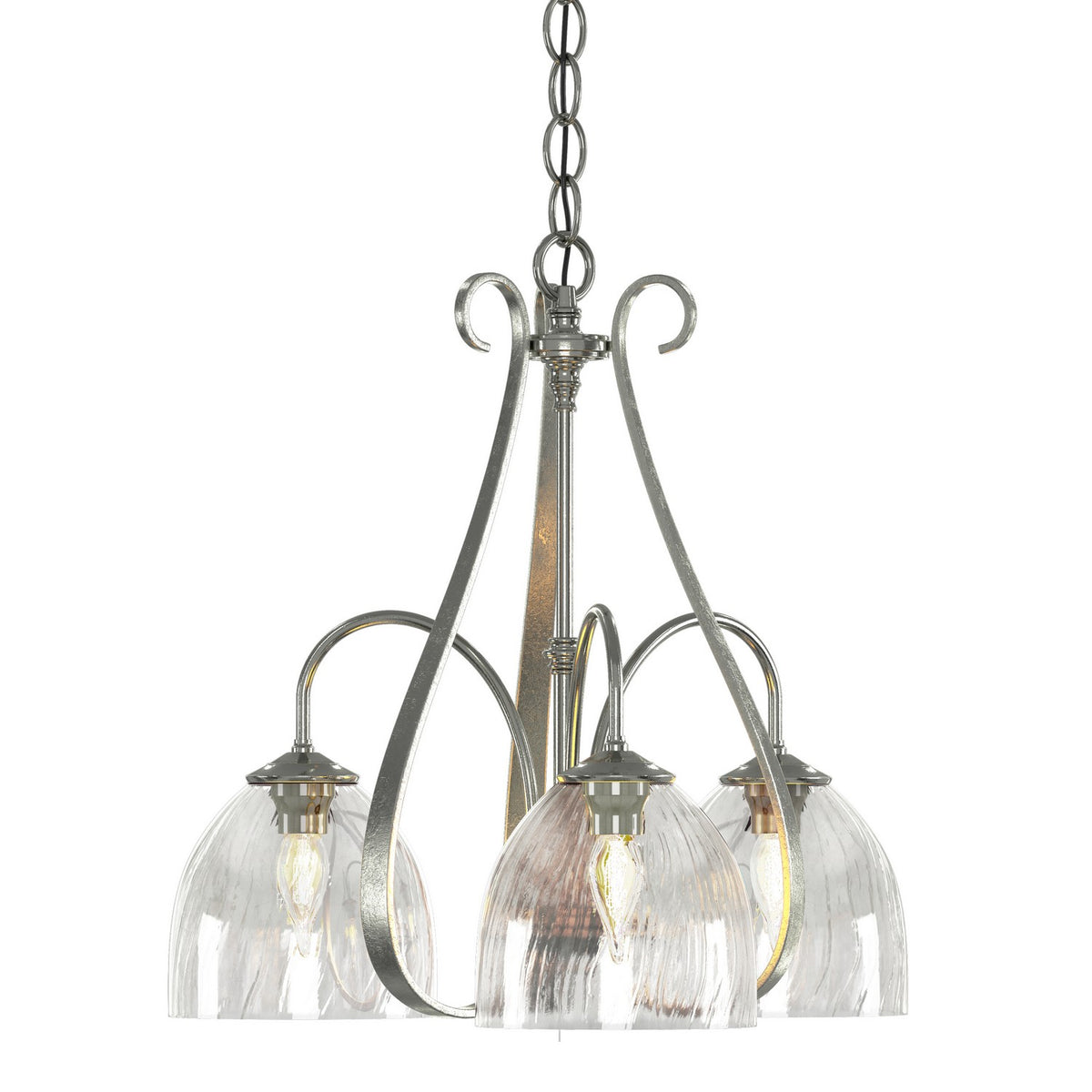 Hubbardton Forge - 101441-SKT-85-LL0001 - Three Light Chandelier - Sweeping Taper - Sterling