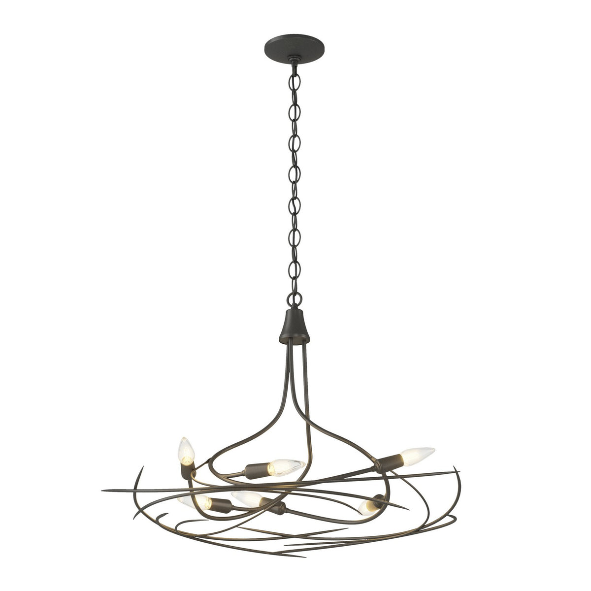 Hubbardton Forge - 101620-SKT-20 - Six Light Chandelier - Wisp - Natural Iron