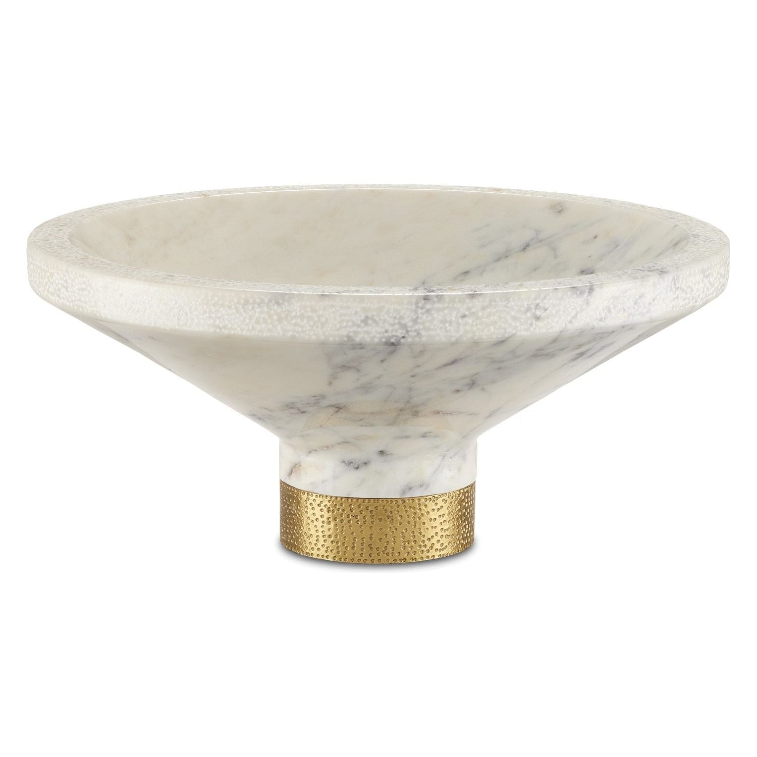 Currey and Company - 1200-0658 - Bowl - Vincent - White/Brass