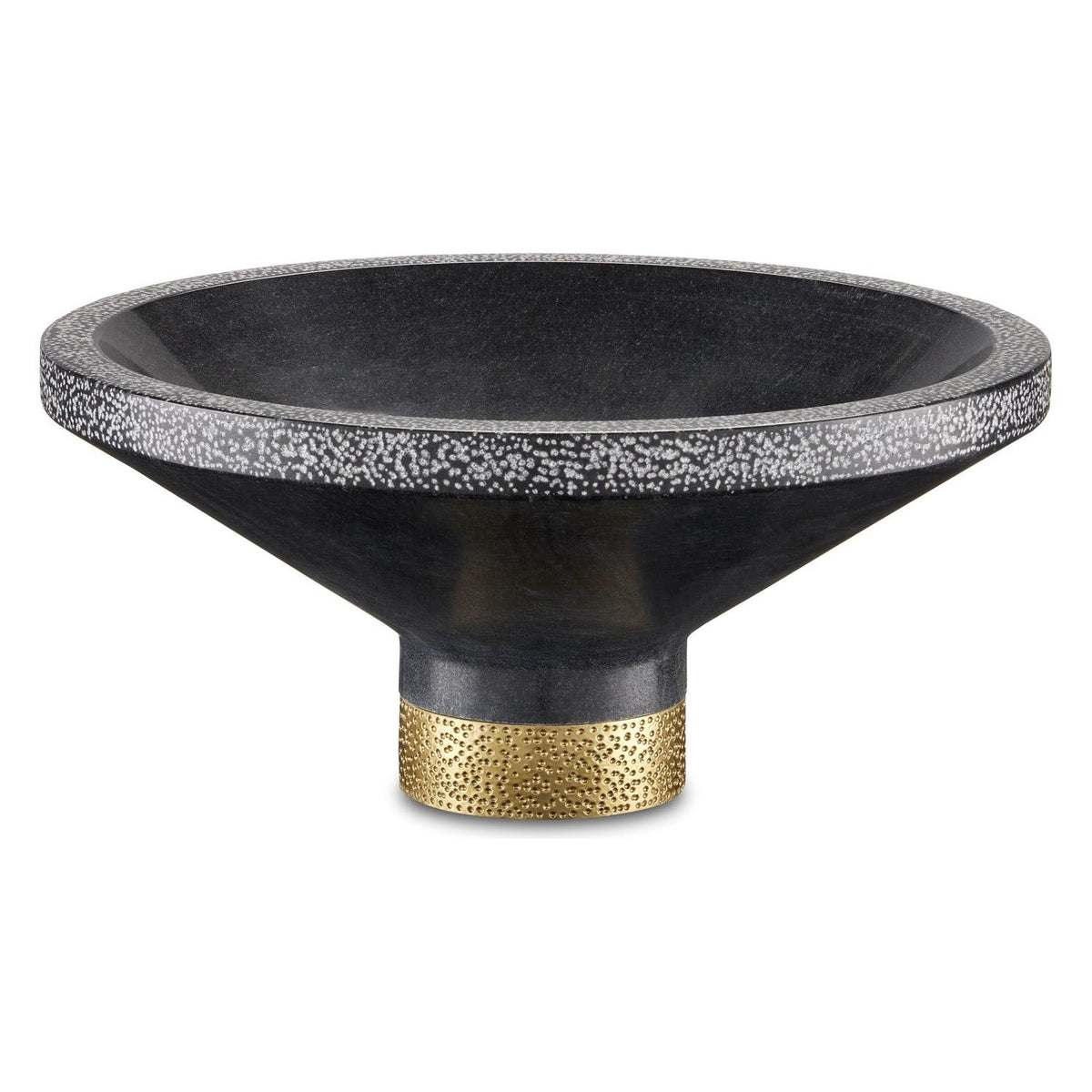 Currey and Company - 1200-0659 - Bowl - Vincent - Black/Brass