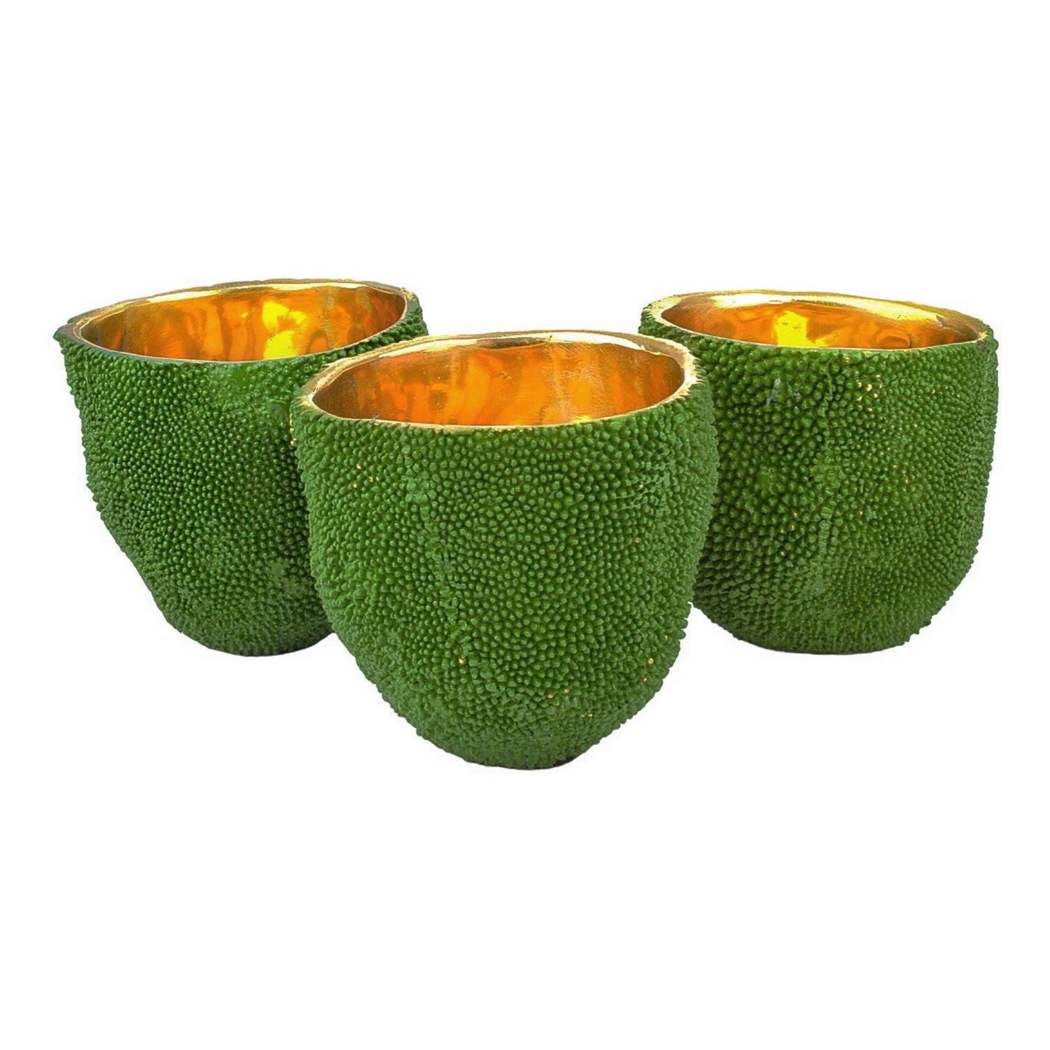 Currey and Company - 1200-0724 - Vase Set of 3 - Jackfruit - Green/Gold