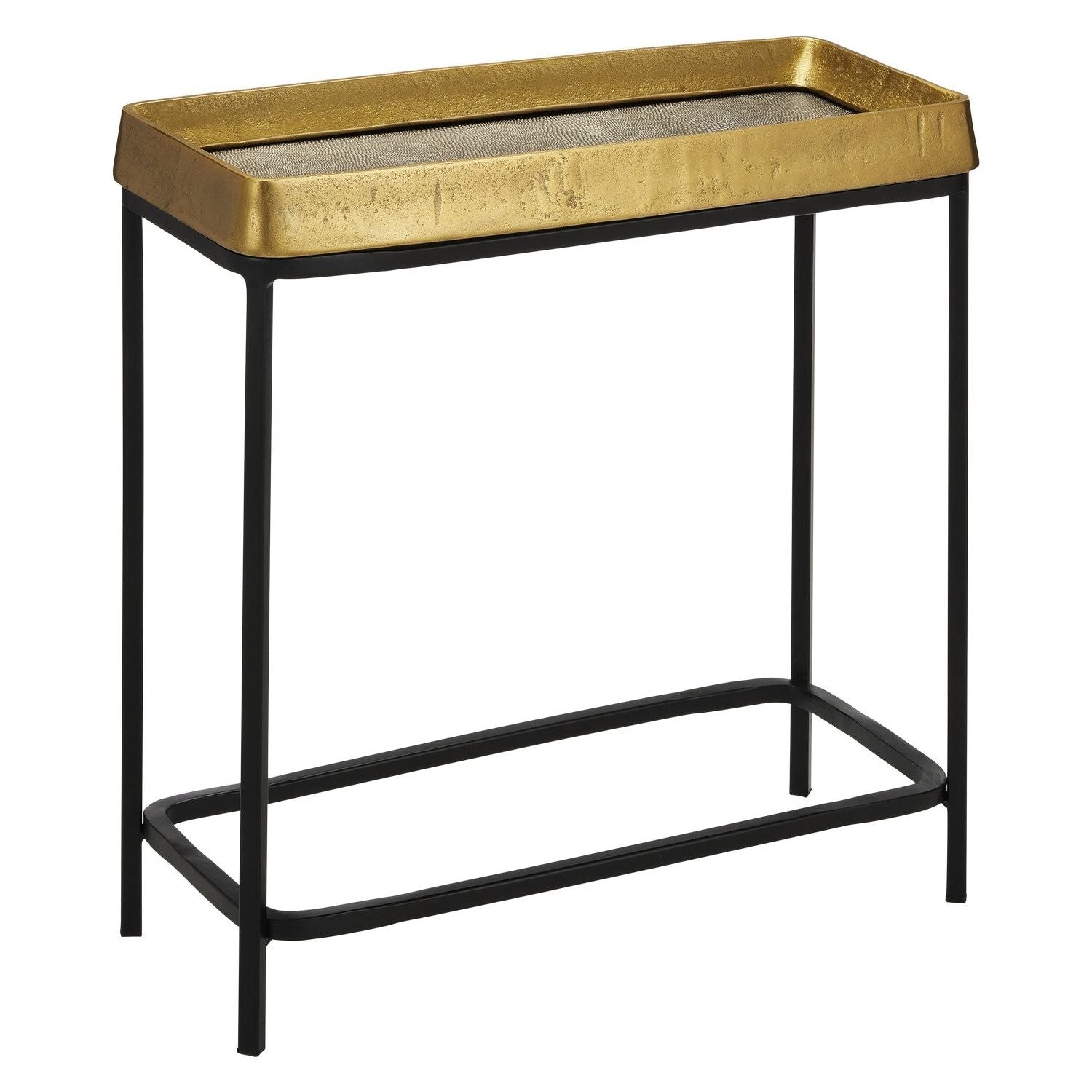 Currey and Company - 4000-0148 - Side Table - Tanay - Antique Brass/Graphite/Black