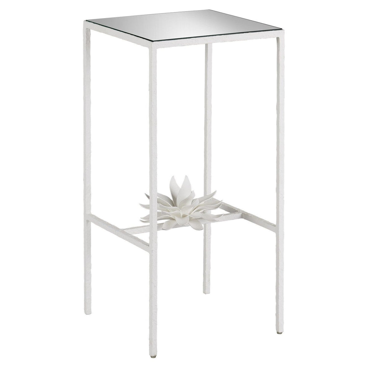 Currey and Company - 4000-0166 - Accent Table - Marjorie Skouras - Yeso Blanco/Mirror