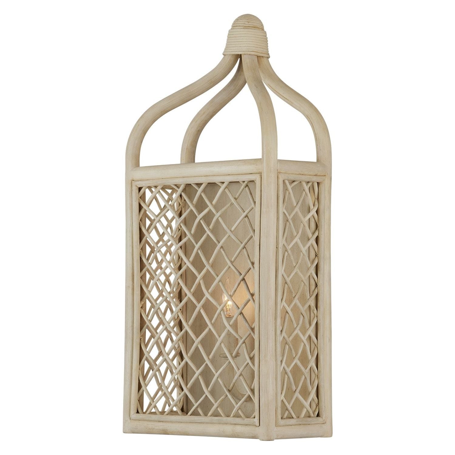 Currey and Company - 5000-0233 - One Light Wall Sconce - Wanstead - Bleached Natural/Antique Pearl