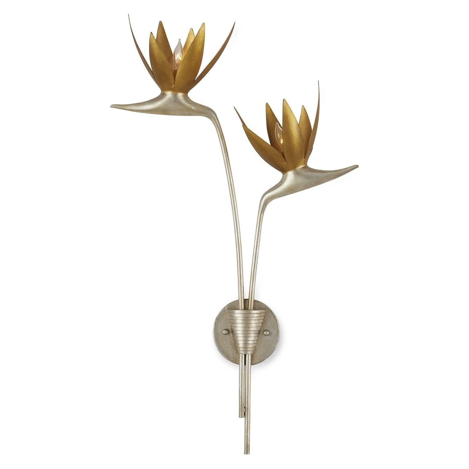 Currey and Company - 5000-0239 - Two Light Wall Sconce - Paradiso - Contemporary Silver Leaf/Contemporary Gold Leaf/Gold