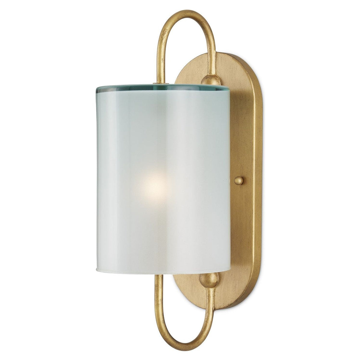 Currey and Company - 5800-0024 - One Light Wall Sconce - Glacier - Brass/Frosted White