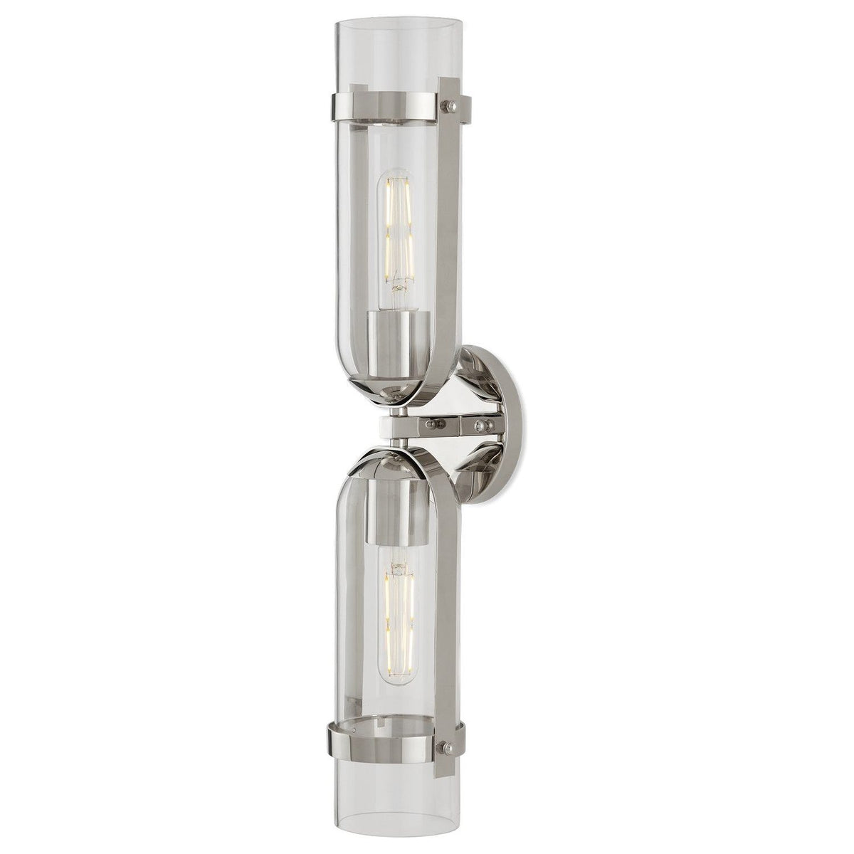 Currey and Company - 5800-0029 - Two Light Wall Sconce - Bonardi - Polished Nickel/Clear