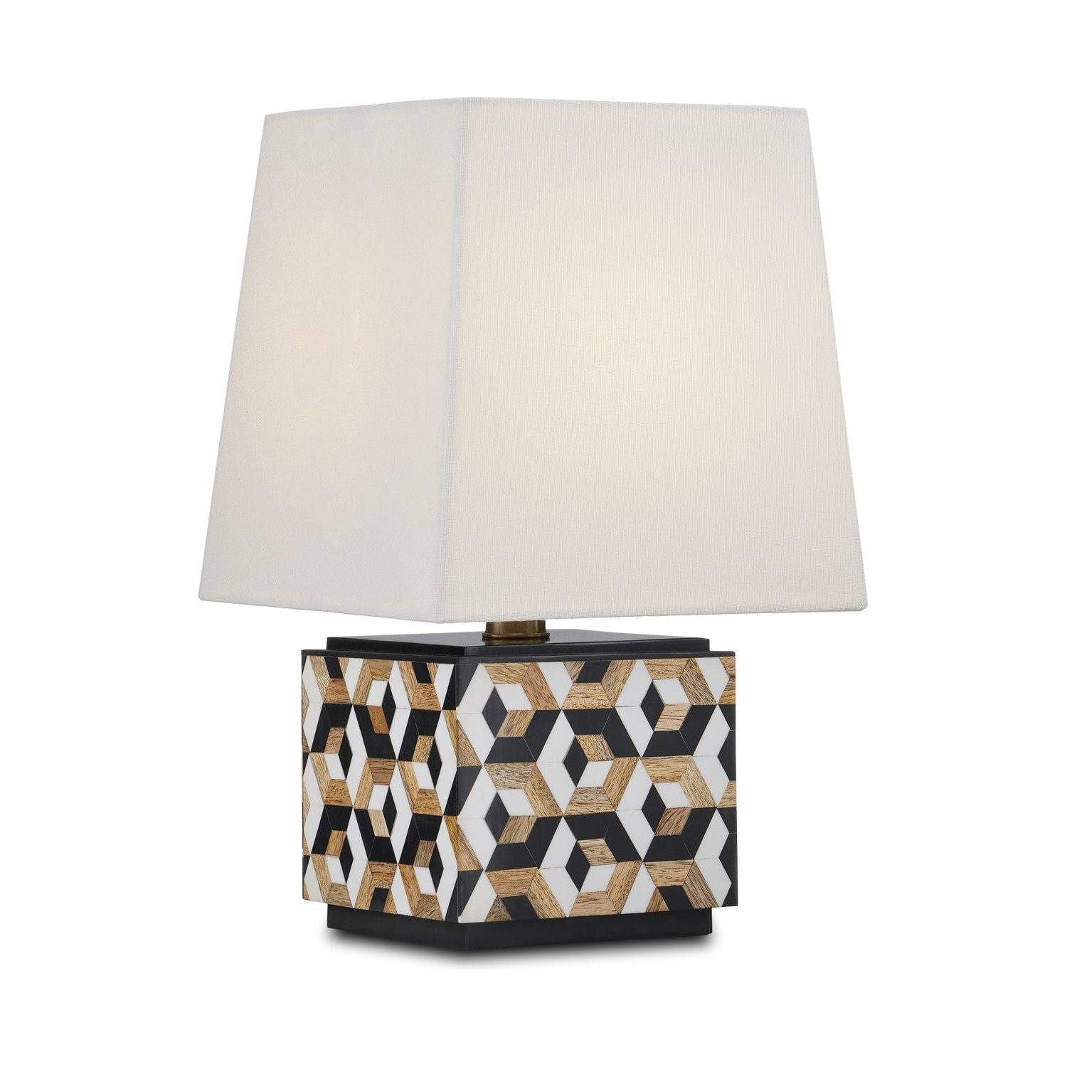 Currey and Company - 6000-0885 - One Light Table Lamp - Geo - Black/White/Natural