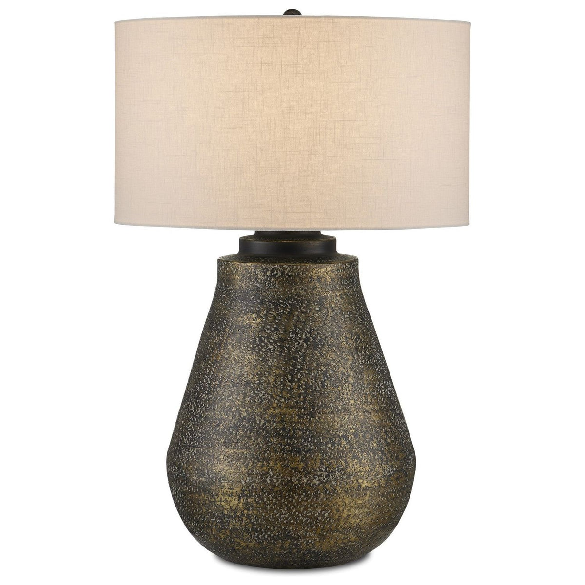 Currey and Company - 6000-0890 - One Light Table Lamp - Brigadier - Antique Brass/Black/Whitewash